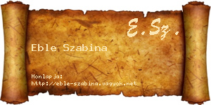 Eble Szabina névjegykártya